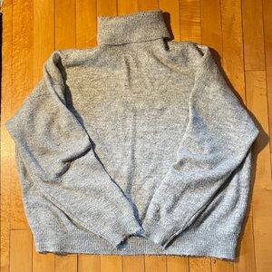 Gray Turtleneck Sweater - Cozy Women's Cowl & Turtleneck